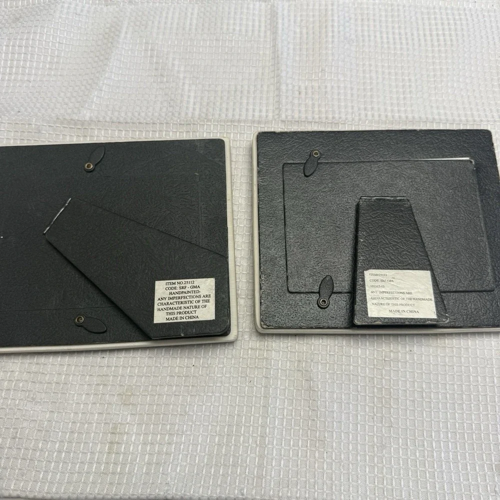 2 Vintage 90's Picture Frames Set  Blocks I Love My Grandpa & Grandma 3x4.5